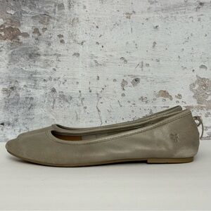 FRYE Regina Ballet Leather Flats - Gray